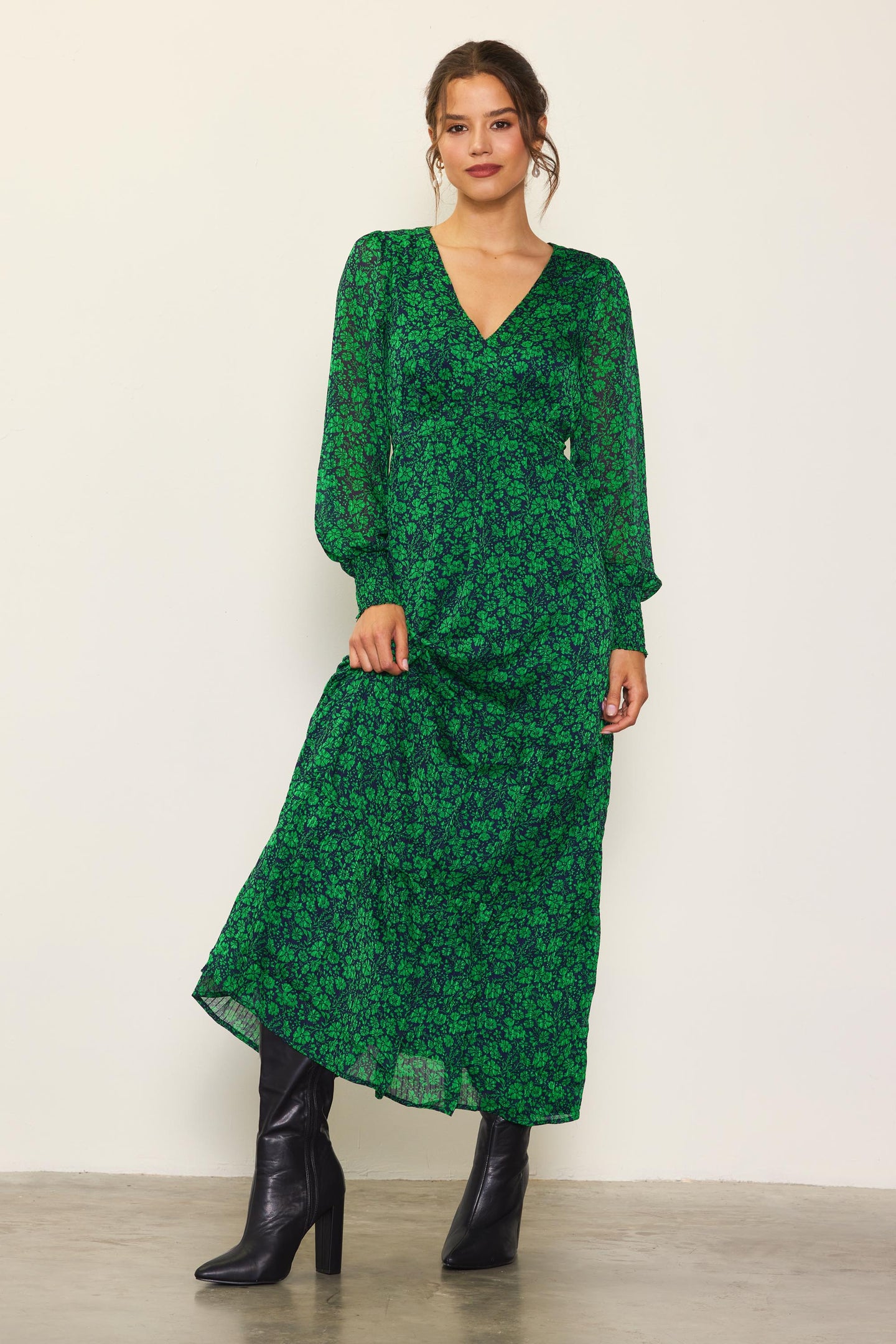 Lily Print Longsleeve Maxi Dress