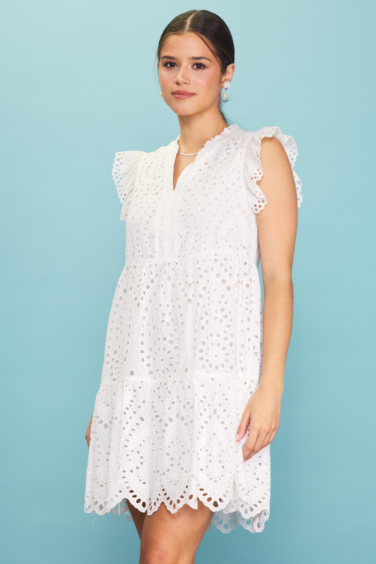 Eyelet Mini Dress