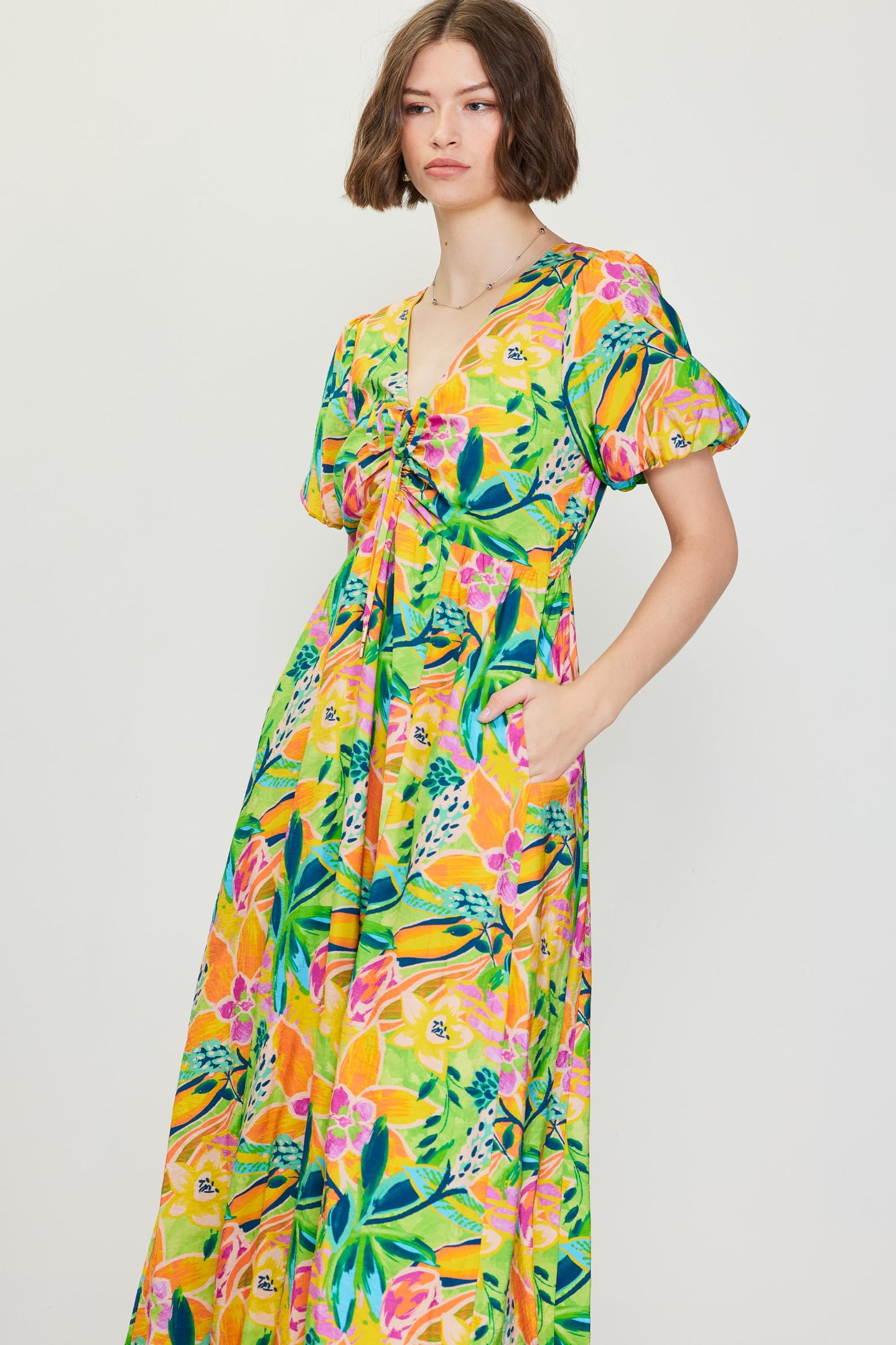 Celine Floral Print Midi Dress