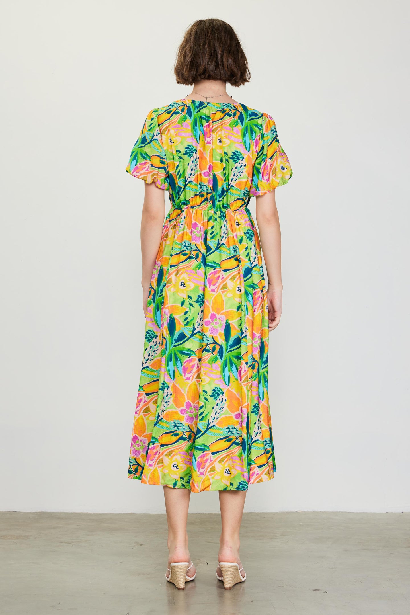 Celine Floral Print Midi Dress