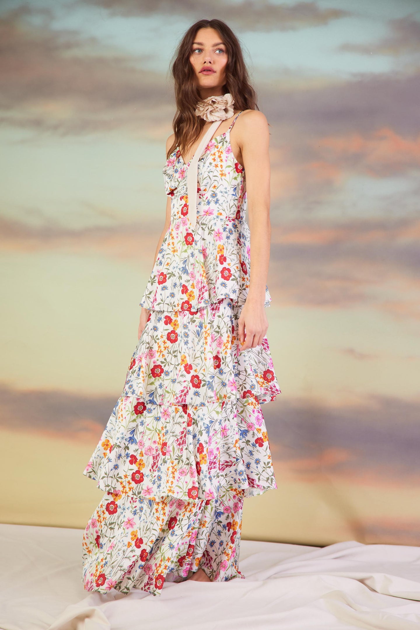 Natalia Floral Tiered Maxi Dress