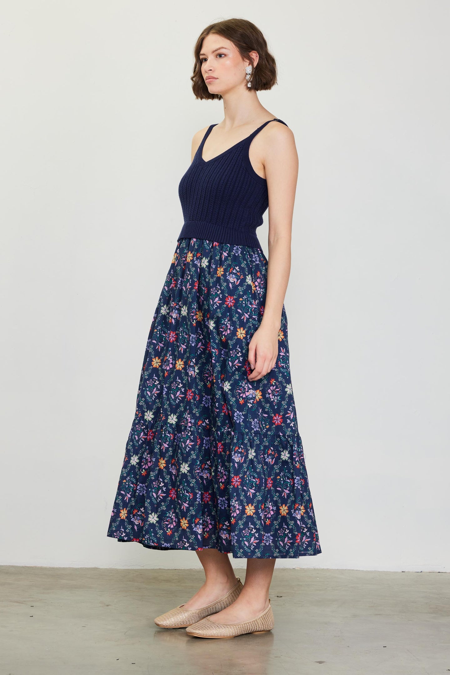 Amelia Floral Print Midi Dress