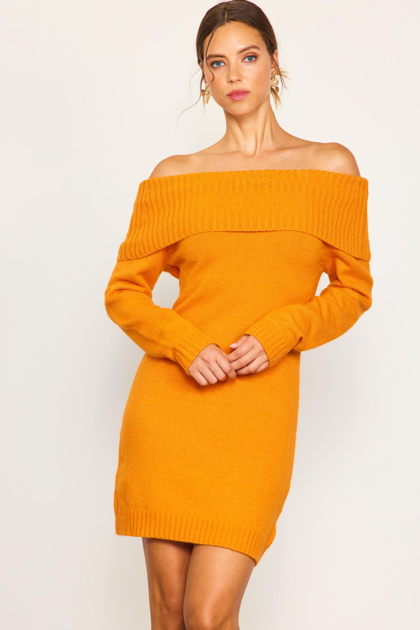 Off Shoulder Mini Sweater Dress