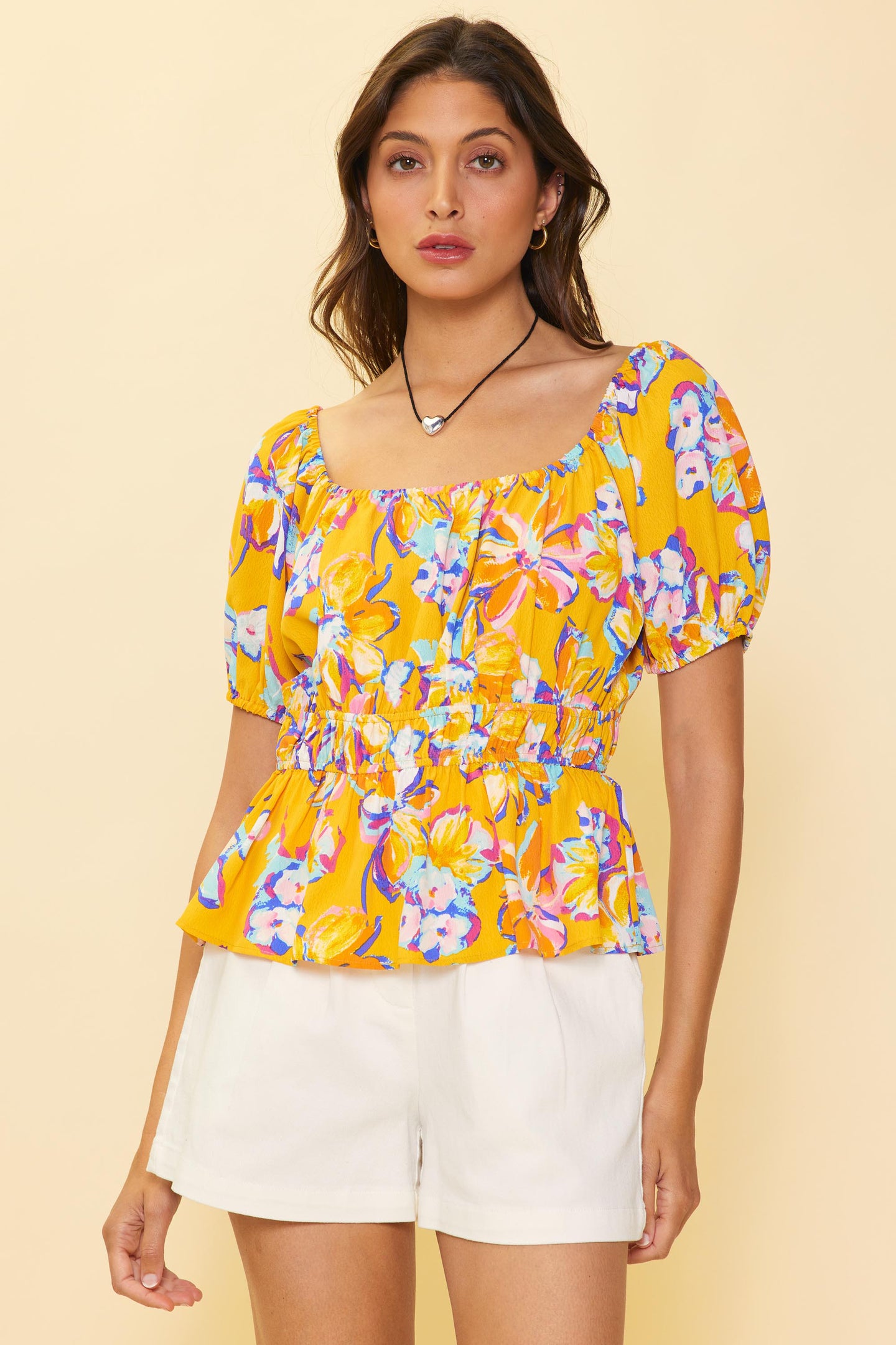 Floral Print Peplum Top