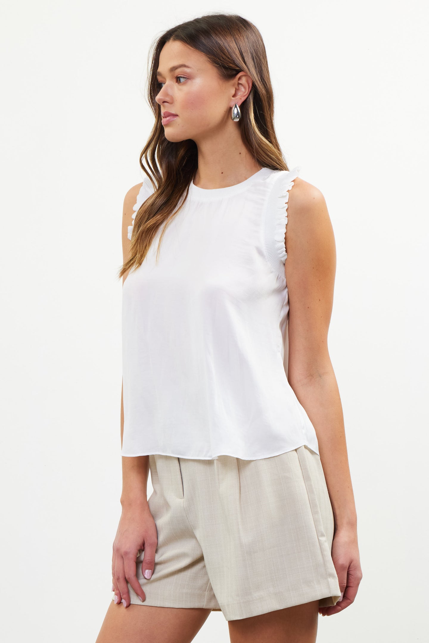 Ruffle Detail Woven Top