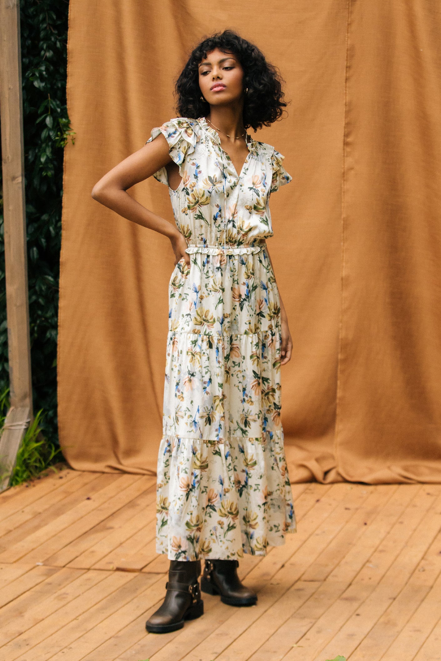 Amani Floral Print Sleeveless Maxi Dress