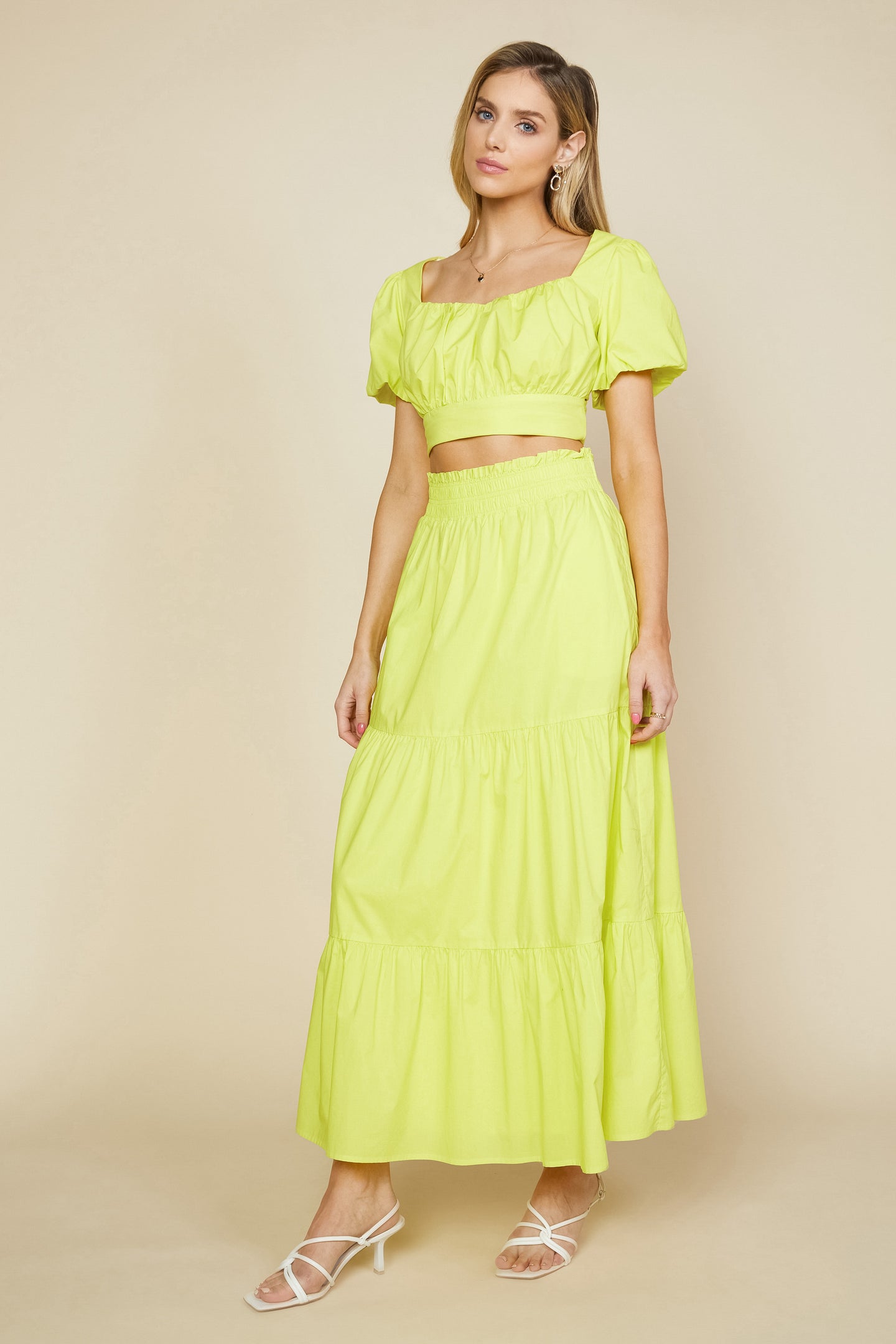 Poplin Tiered Maxi Skirt