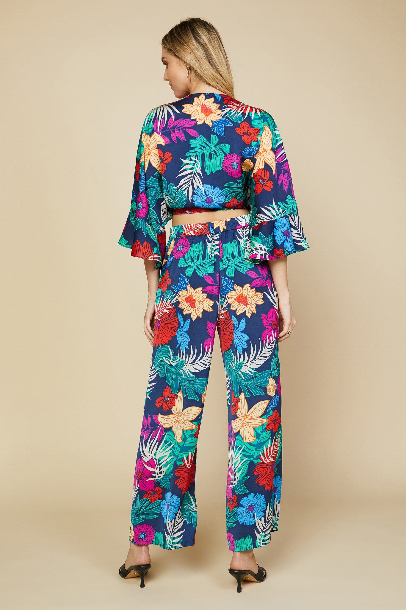 Tropical Front Tie Kimono