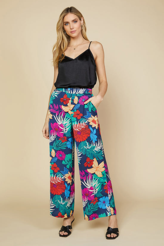 Tropical Print Palazzo Pants