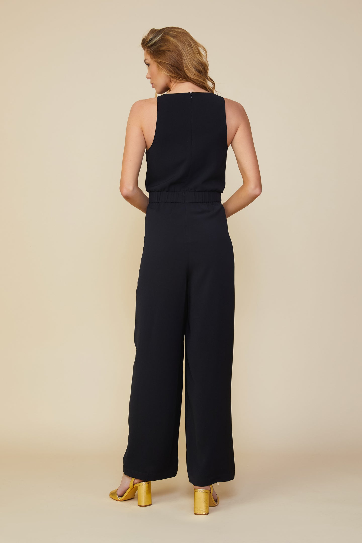 Sleeveless Cowl Neck Jumpsuit