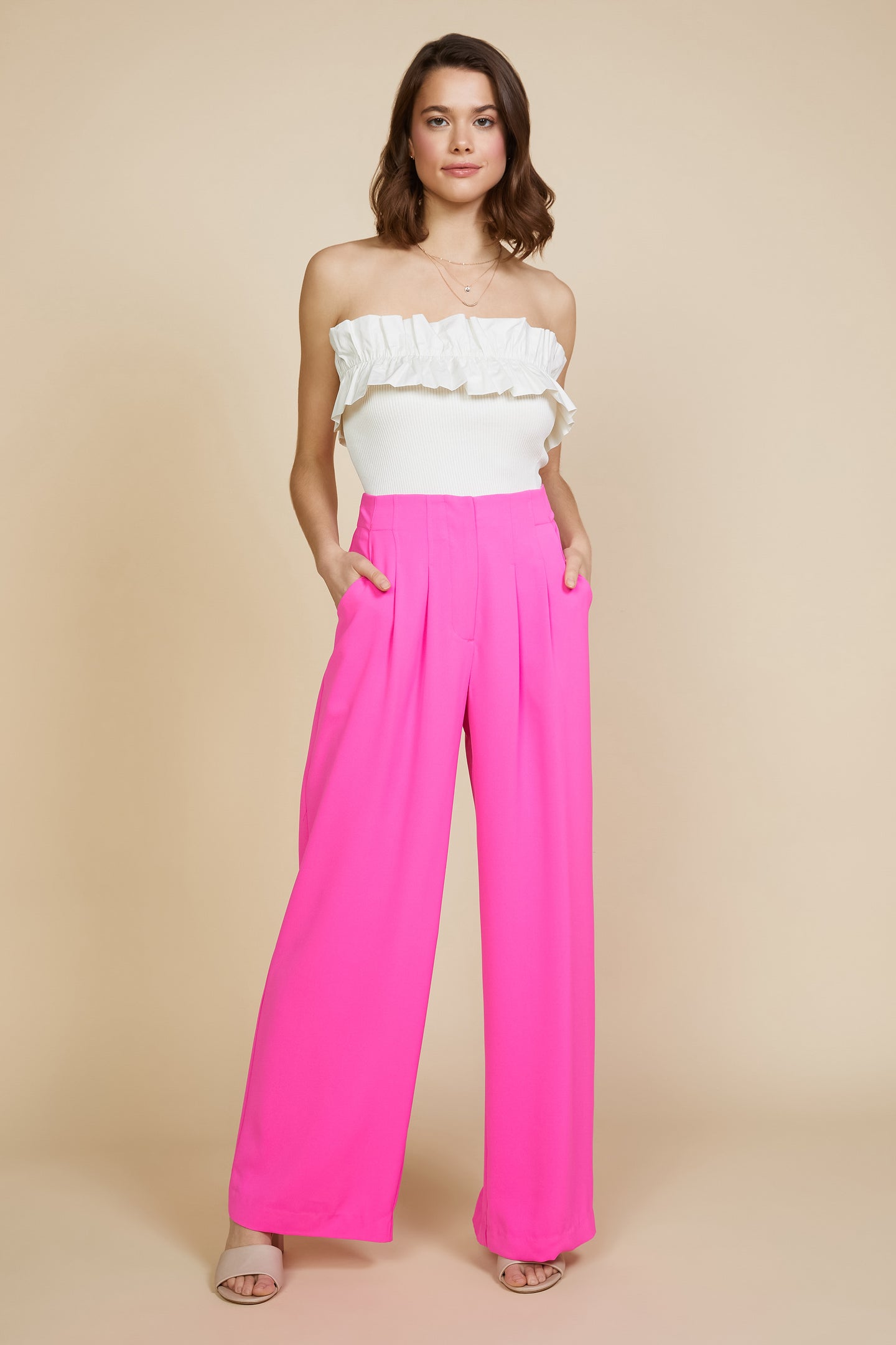 Pintuck Wide Pants