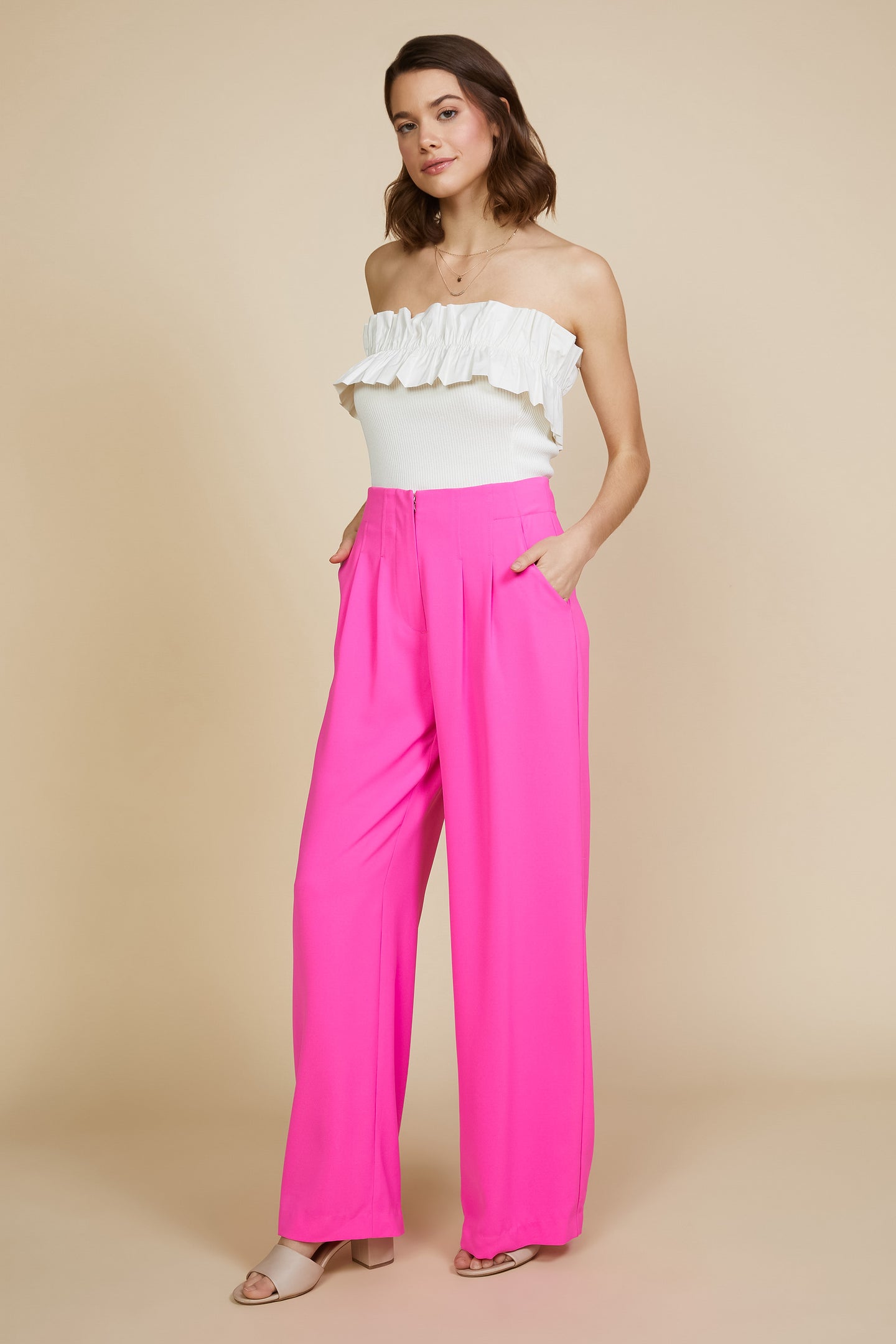 Pintuck Wide Pants