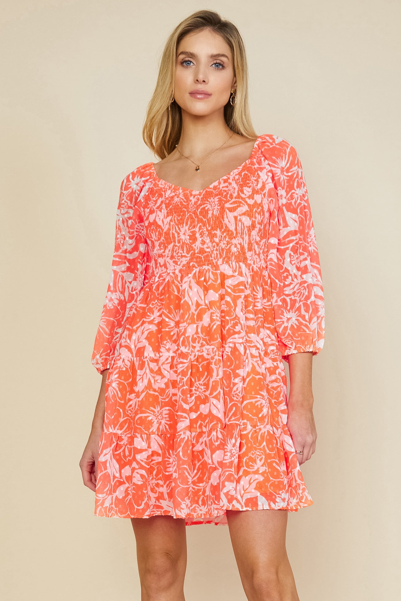 Tropical Jacquard Mini Dress