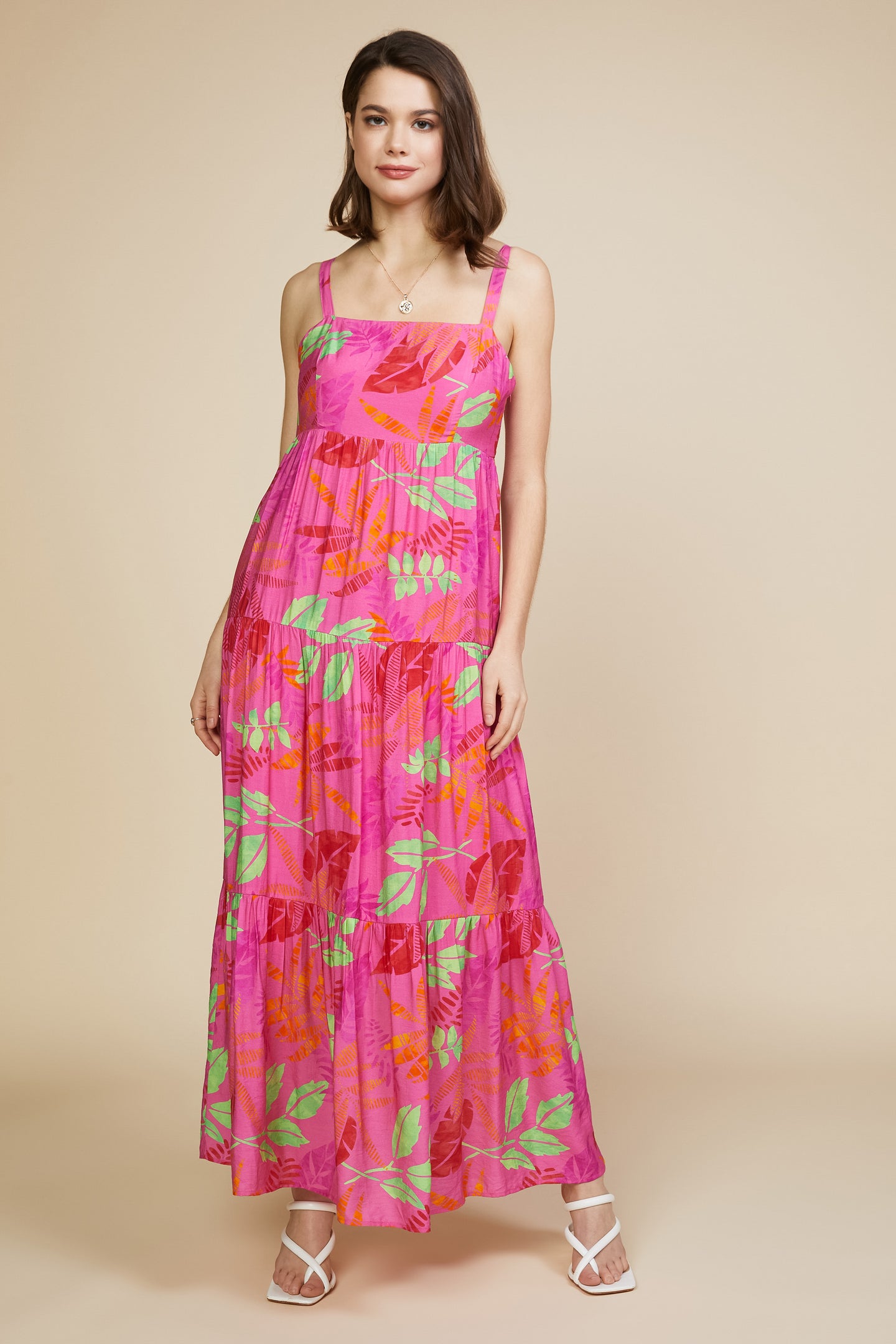 Tropical Print Maxi Dress