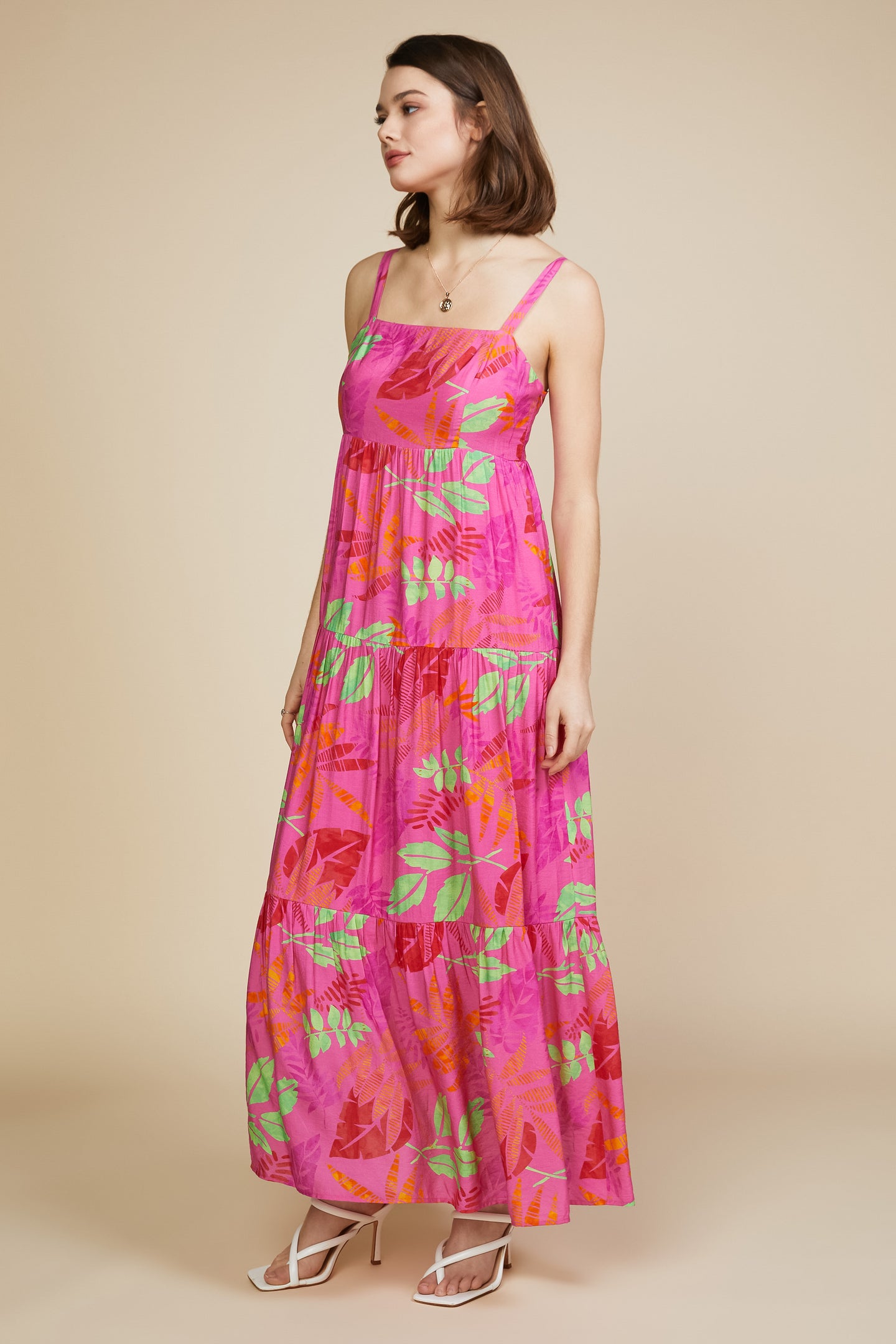 Tropical Print Maxi Dress