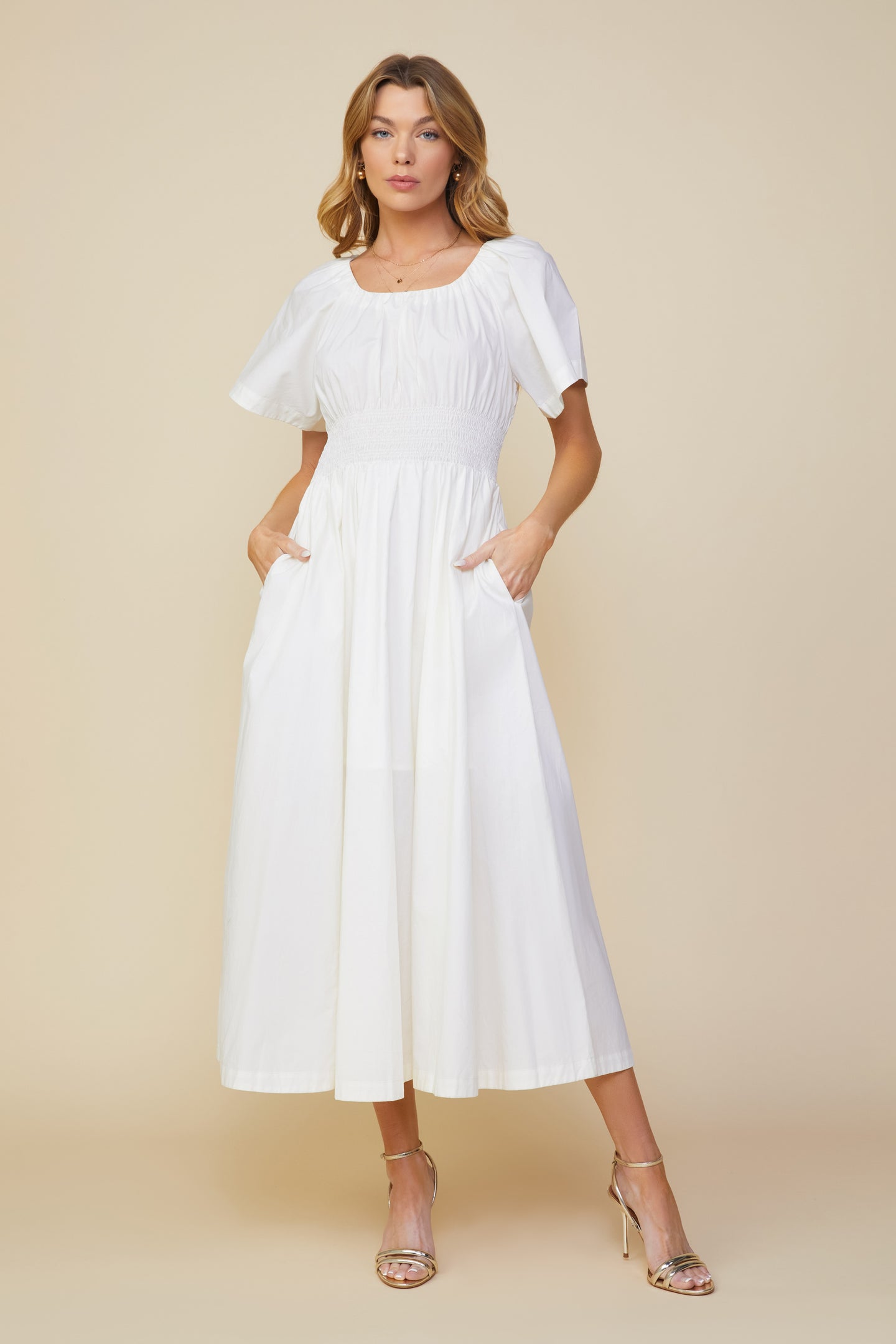 Andrea Poplin Midi Dress