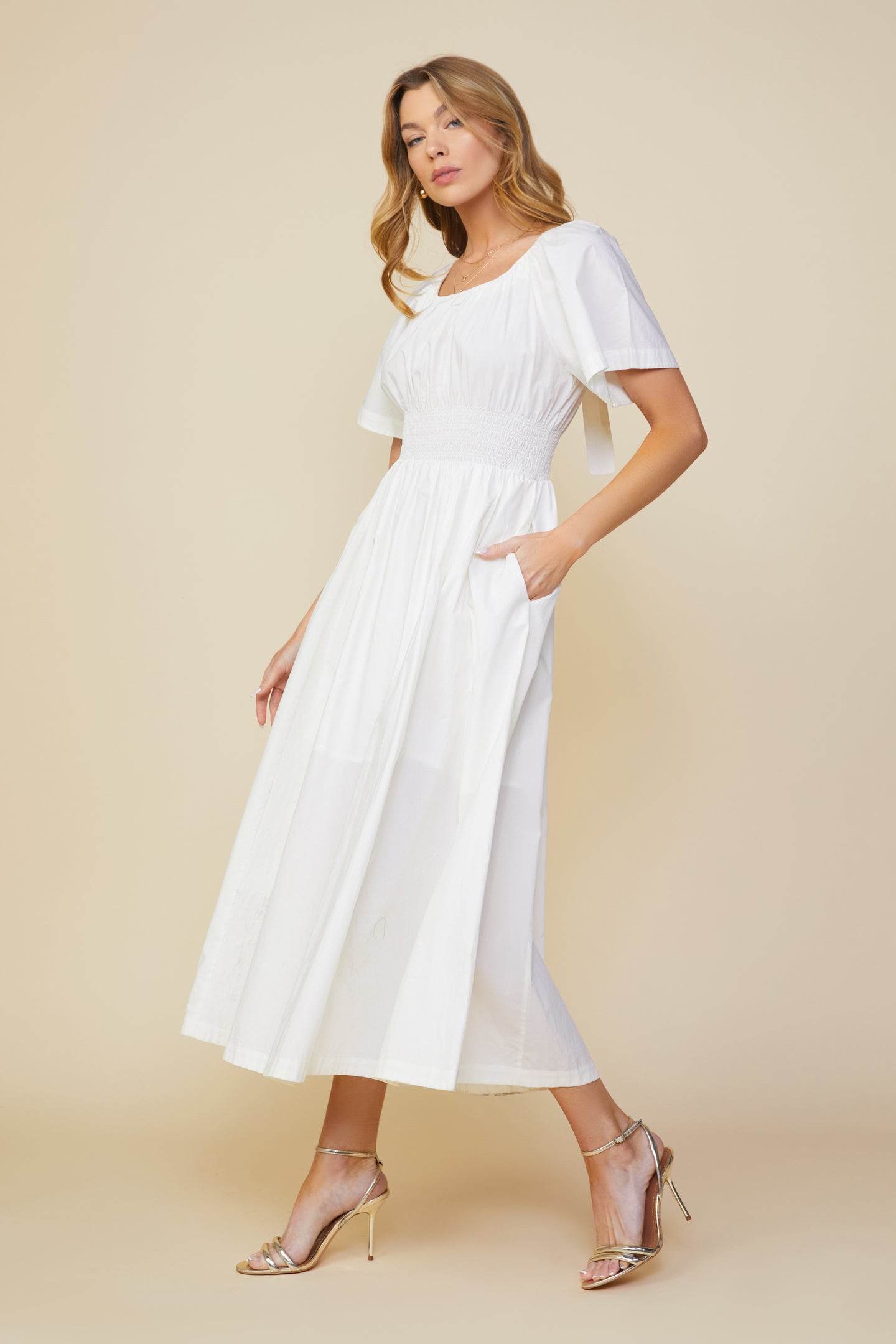 Andrea Poplin Midi Dress