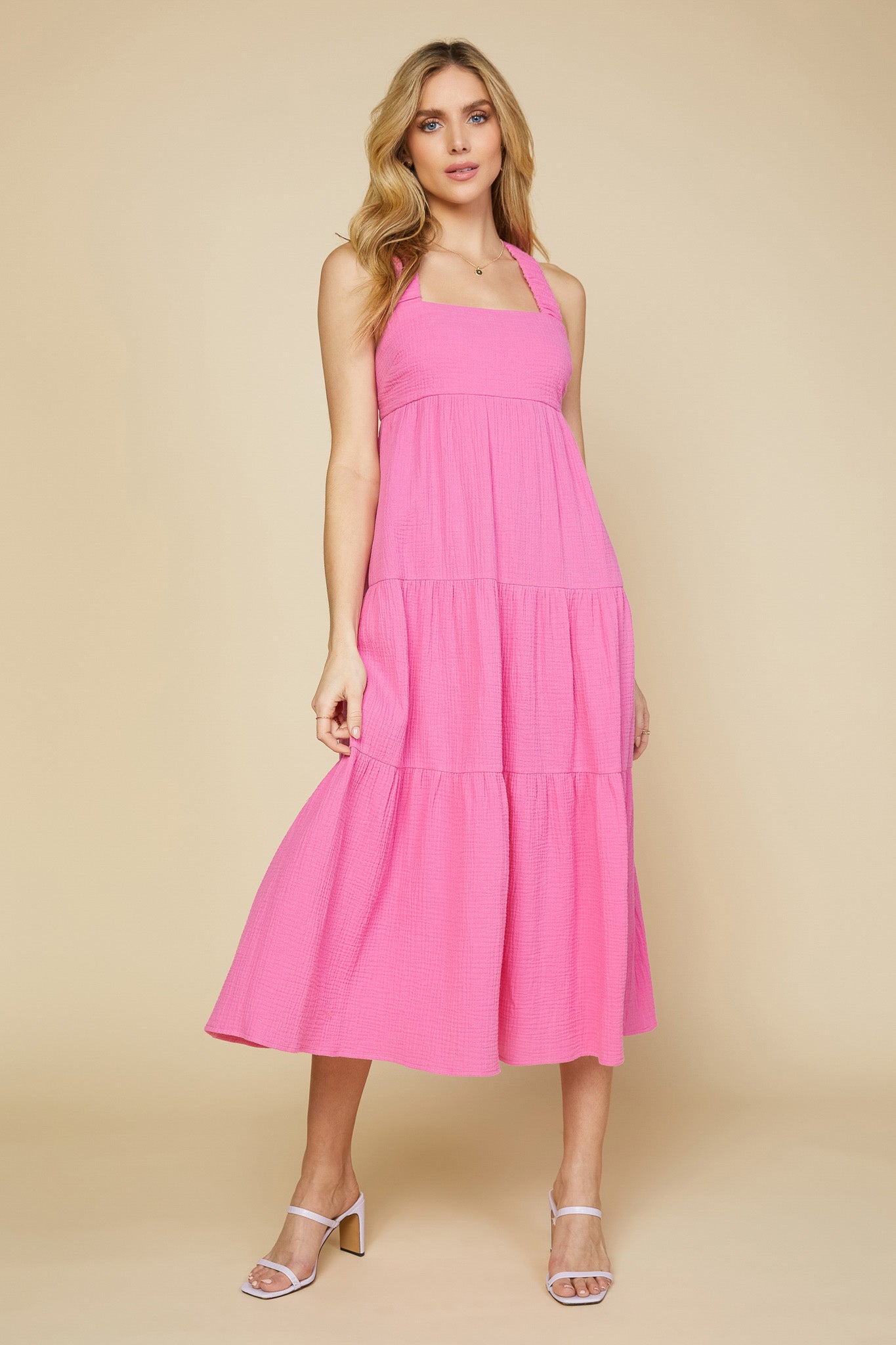 Cross Back Tiered Maxi Dress