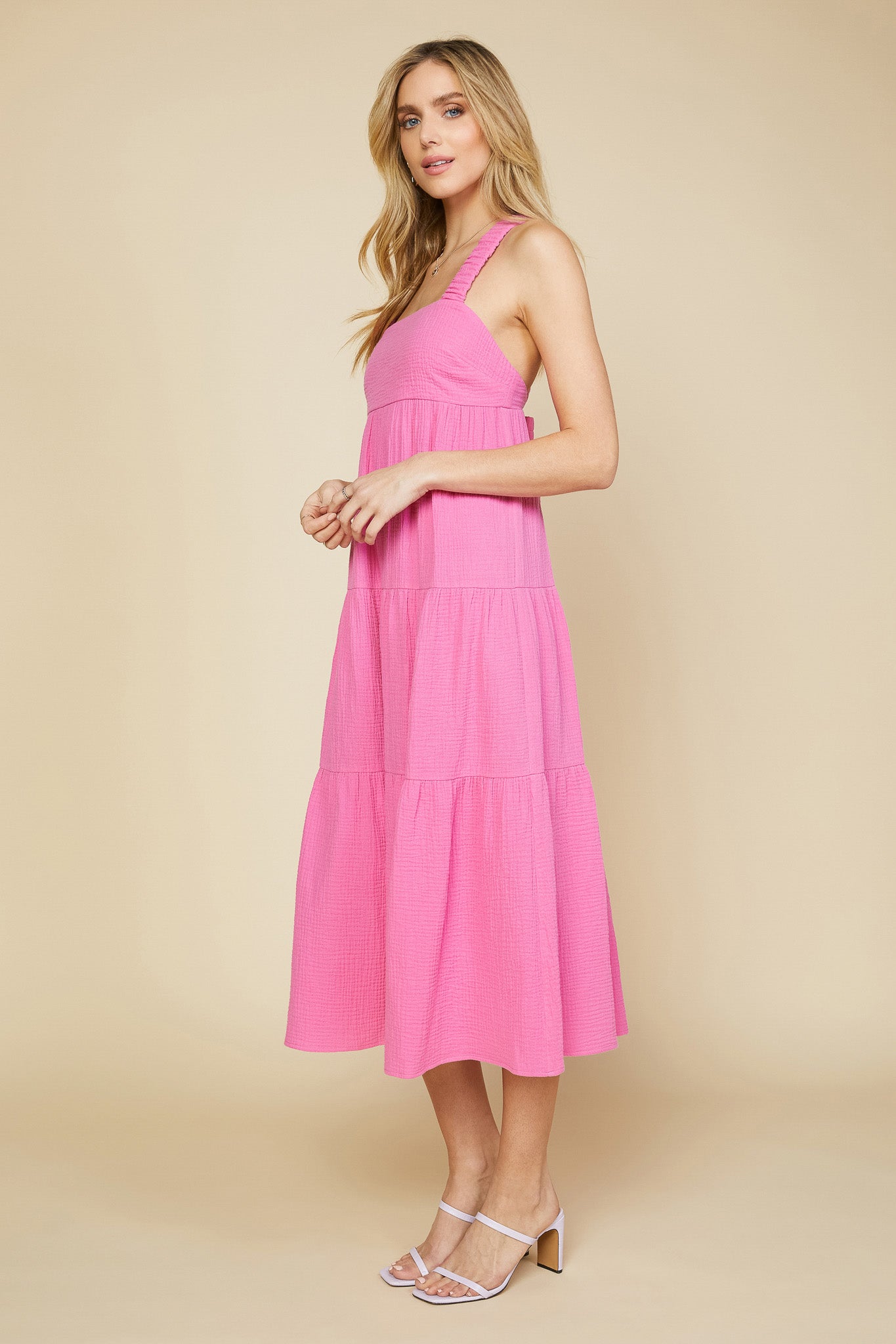 Cross Back Tiered Maxi Dress