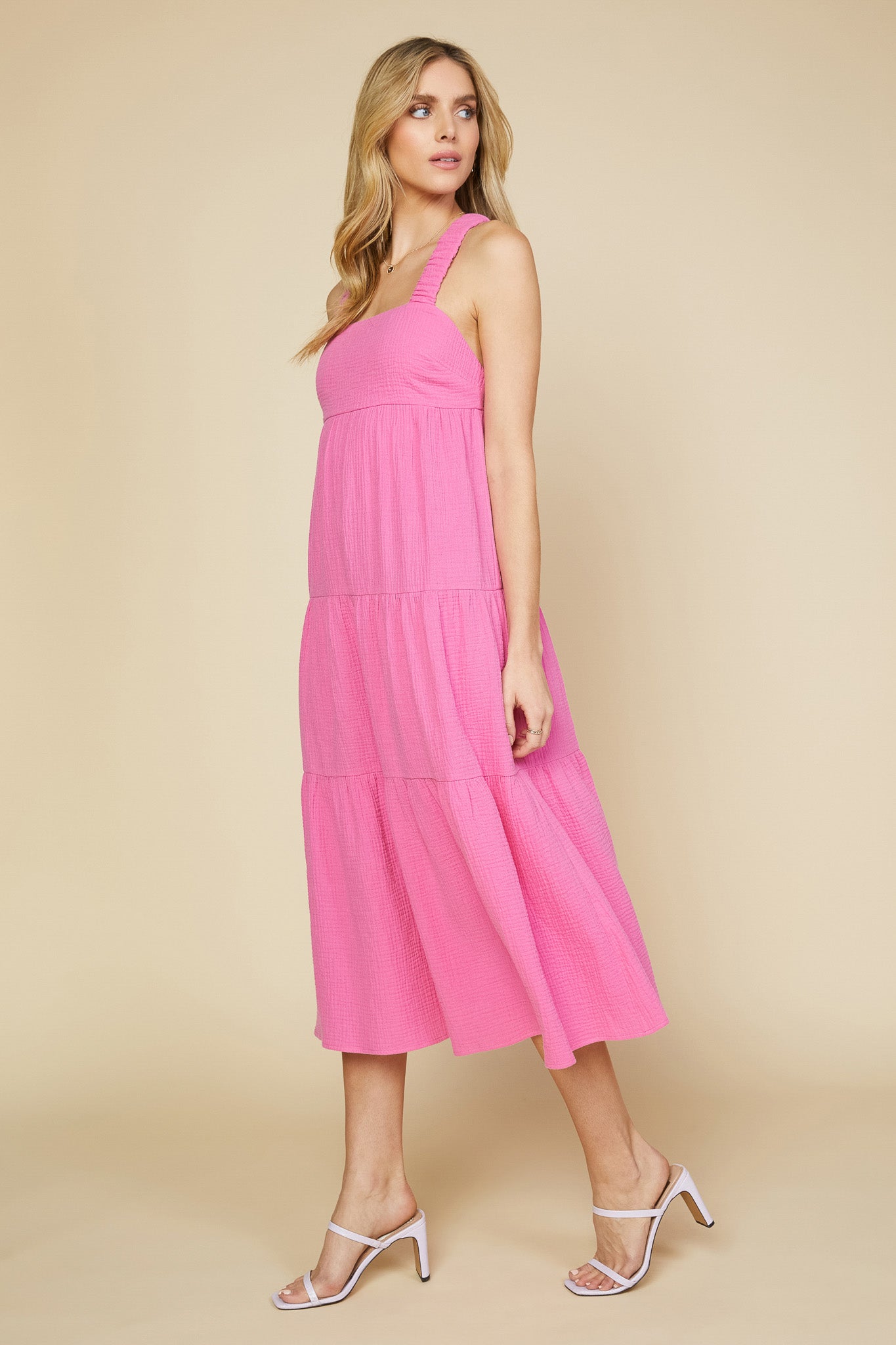 Cross Back Tiered Maxi Dress