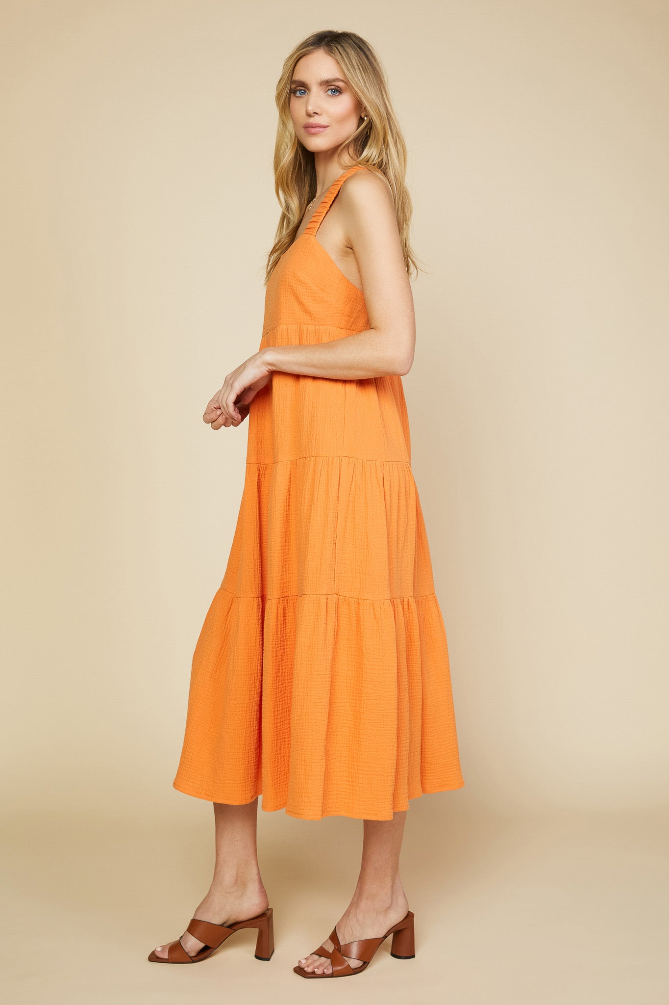 Cross Back Tiered Maxi Dress