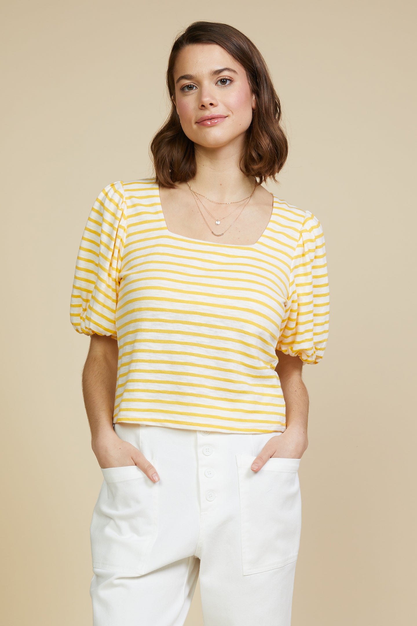 Square Neck Striped Top